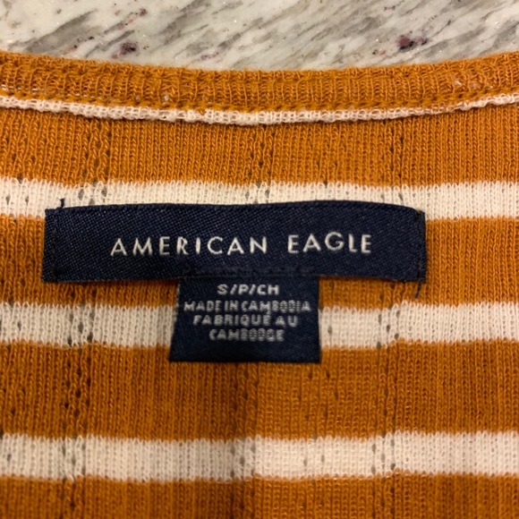 Brown and white button up tank top. - Picture 2 of 2